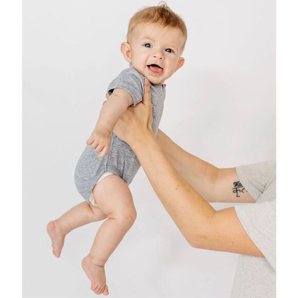 Little Bipsy Basic OnePiece Grey Shortsleeved - Cotton / Spandex - Picture 3 of 5